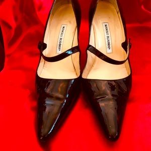 Leopard patent leather Manolo Blanik
